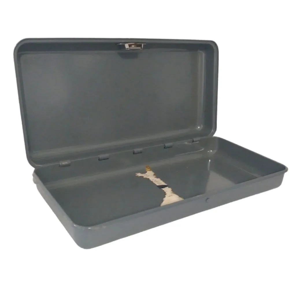 Vtg‎ Steel Advertising Box Thaddeus Borz Camden NJ Mortgage Insurance Needs Lock